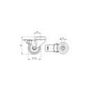 Antistatisches drehbares Armaturenrad TENTE mit Bremse, 50 mm, Mittelloch, graues Gummi