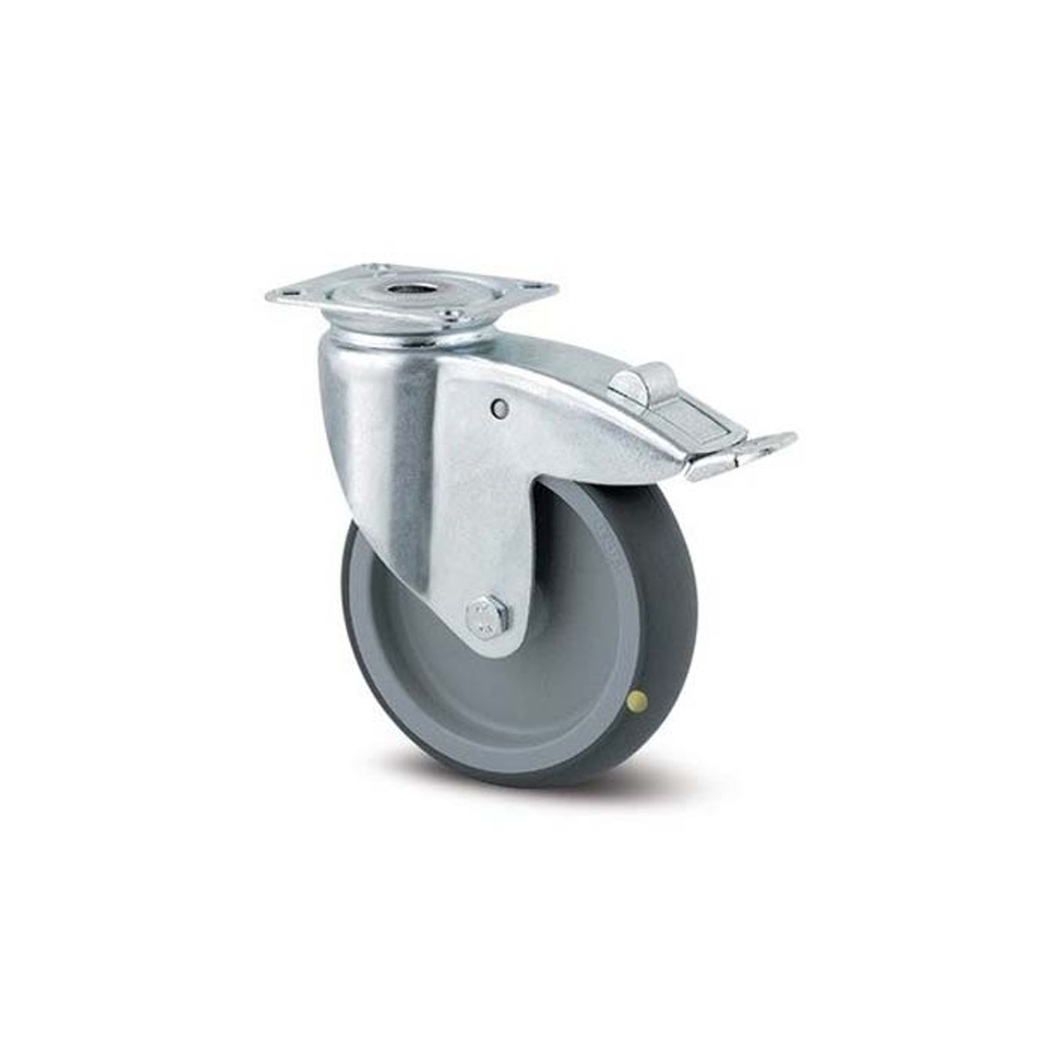 Antistatisches drehbares Armaturenrad TENTE mit Bremse, 75 mm, Scheibe, graues Gummi
