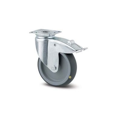 Antistatisches drehbares Armaturenrad TENTE mit Bremse, 75 mm, Scheibe, graues Gummi