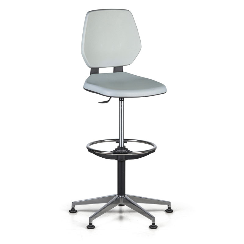 Antares Arbeitsstuhl ALOY PU, hoch, Gleiter, grau