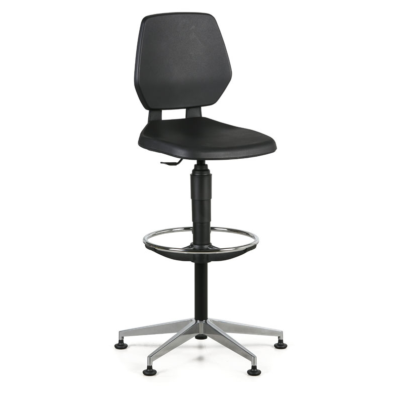 Antares Arbeitsstuhl ALOY PU, hoch, Gleiter, schwarz