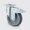 Armaturenrad TENTE, grau, 100 mm, drehbar mit Bremse