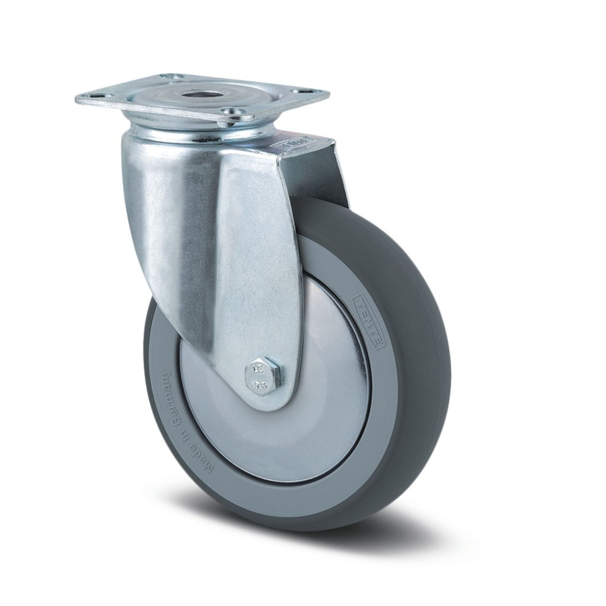 Armaturenrad TENTE, grau, 125 mm, drehbar mit Abdeckung