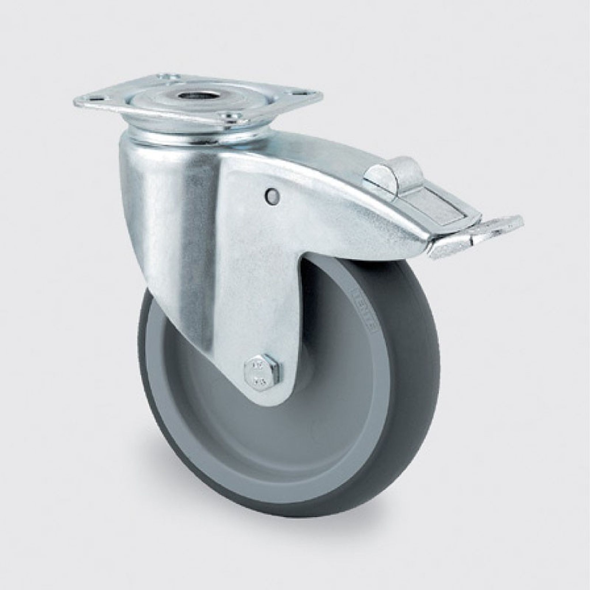 Armaturenrad TENTE, grau, 125 mm, drehbar mit Bremse