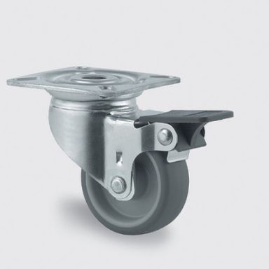 Armaturenrad TENTE, grau, 50 mm, drehbar mit Bremse