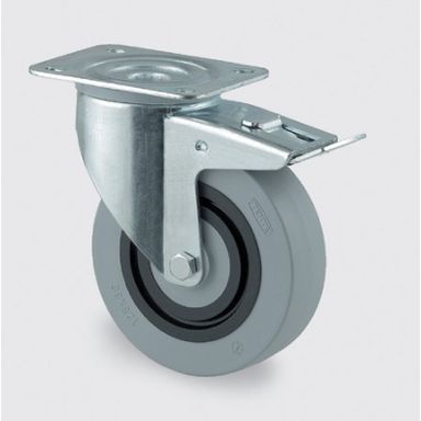 Armaturenrad TENTE mit einer verminderten Geräuschintensität, aus Gummi, 100 mm, drehbar mit Bremse