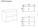 Aufbau offen MIRELLI, Birke, 800 x 400 x 600 mm