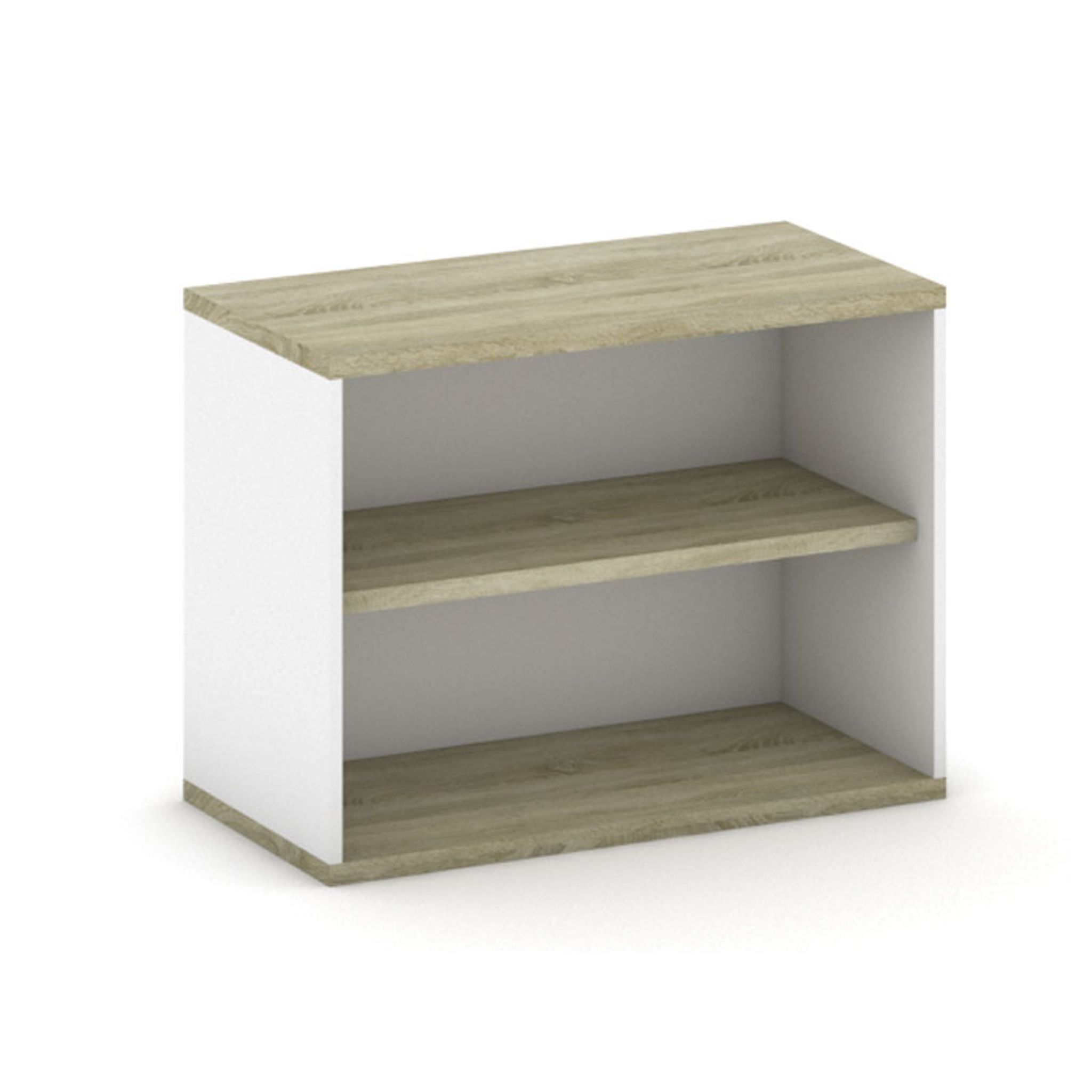 Aufbau offen MIRELLI, weiß/Eiche sonoma, 800 x 400 x 600 mm