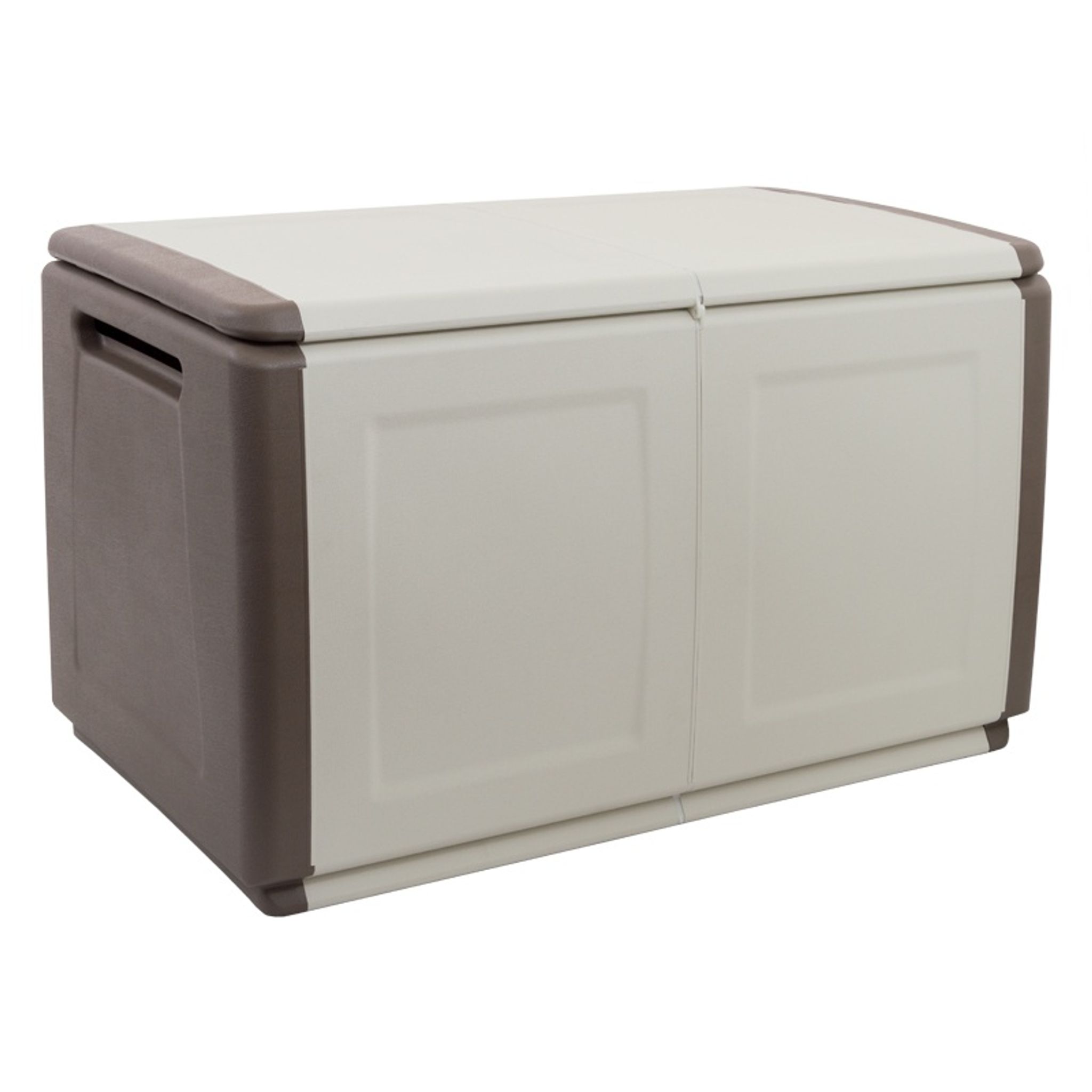 Aufbewahrungsbox mit Deckel aus Kunststoff, 960 x 570 x 530 mm, beige