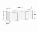 Aufsatzschrank FRAME, 3x Tür, 1299 x 450 x 427 mm, PUSH-lock, Natureiche Aufsatzschrank FRAME, 3x Tür, 1299 x 450 x 427 mm, PUSH-lock, Natureiche