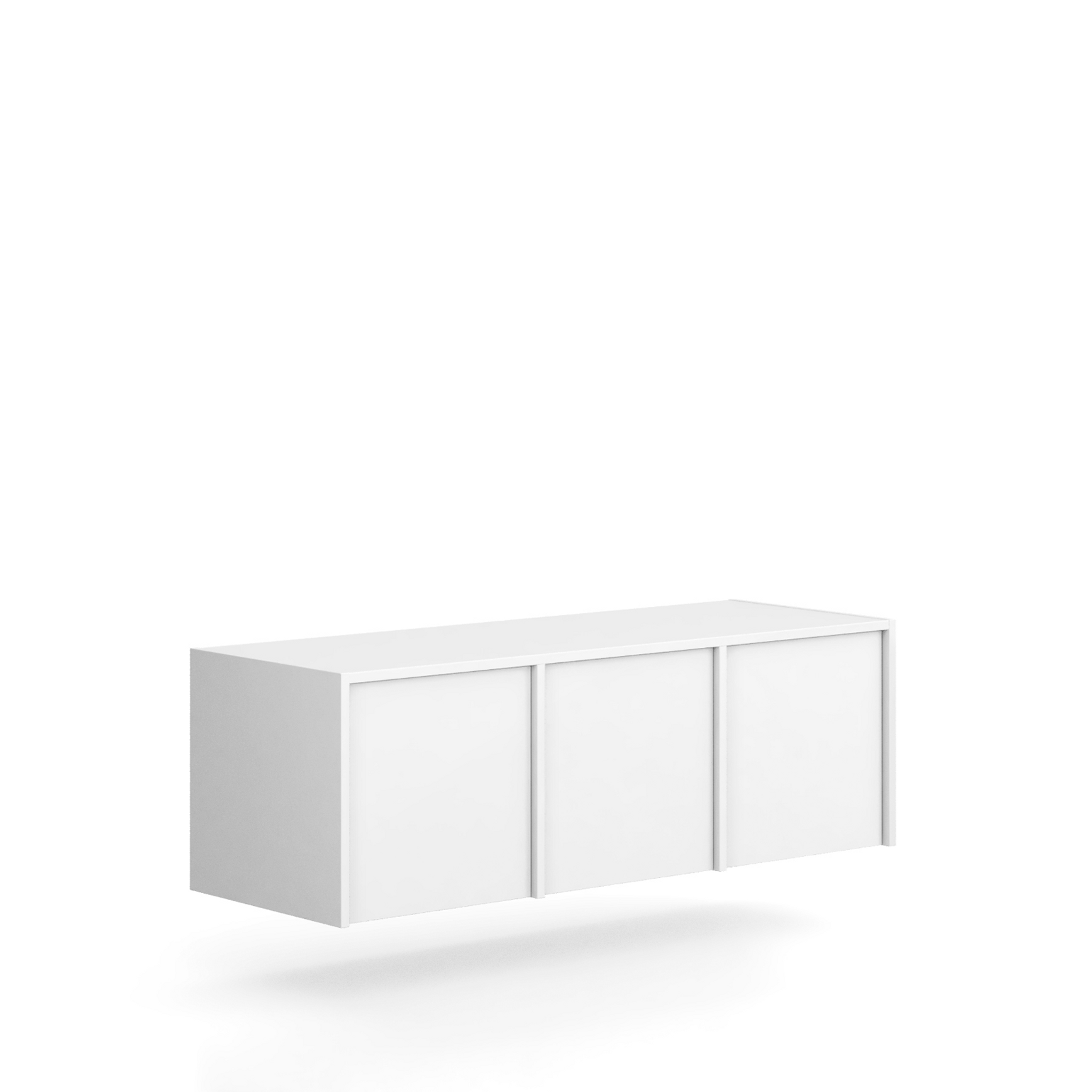 Aufsatzschrank FRAME, 3x Tür, 1299 x 450 x 427 mm, PUSH-lock, weiß
