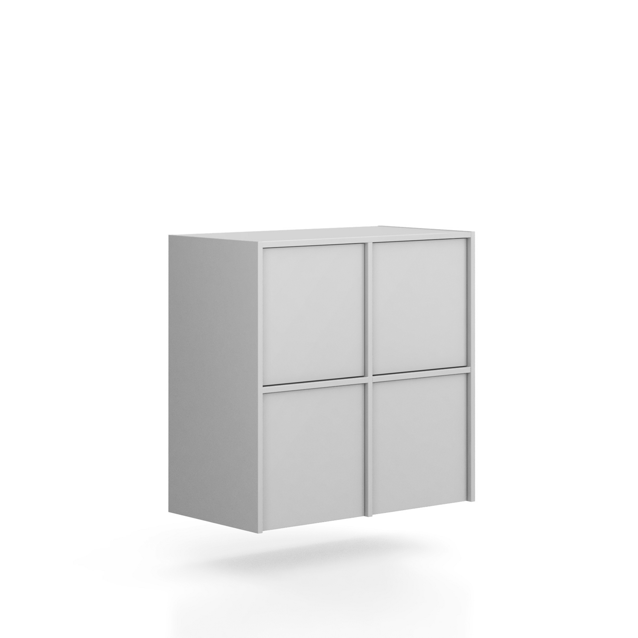 Aufsatzschrank FRAME, 4x Tür, 872 x 450 x 854 mm, PUSH-lock, grau