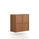 Aufsatzschrank FRAME, 4x Tür, 872 x 450 x 854 mm, PUSH-lock, Nussbaum