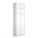 Aufsatzschrank FRAME, 4x Tür, 872 x 450 x 854 mm, PUSH-lock, weiß