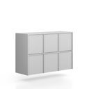 Aufsatzschrank FRAME, 6x Tür, 1299 x 450 x 854 mm, PUSH-lock, grau