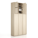 Aufsatzschrank FRAME, 6x Tür, 1299 x 450 x 854 mm, PUSH-lock, Natureiche
