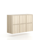 Aufsatzschrank FRAME, 6x Tür, 1299 x 450 x 854 mm, PUSH-lock, Natureiche
