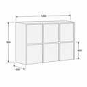 Aufsatzschrank FRAME, 6x Tür, 1299 x 450 x 854 mm, PUSH-lock, weiß