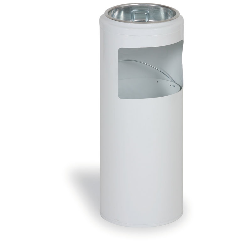 Außen Aschenbecher aus Metall, 20 l, weiß