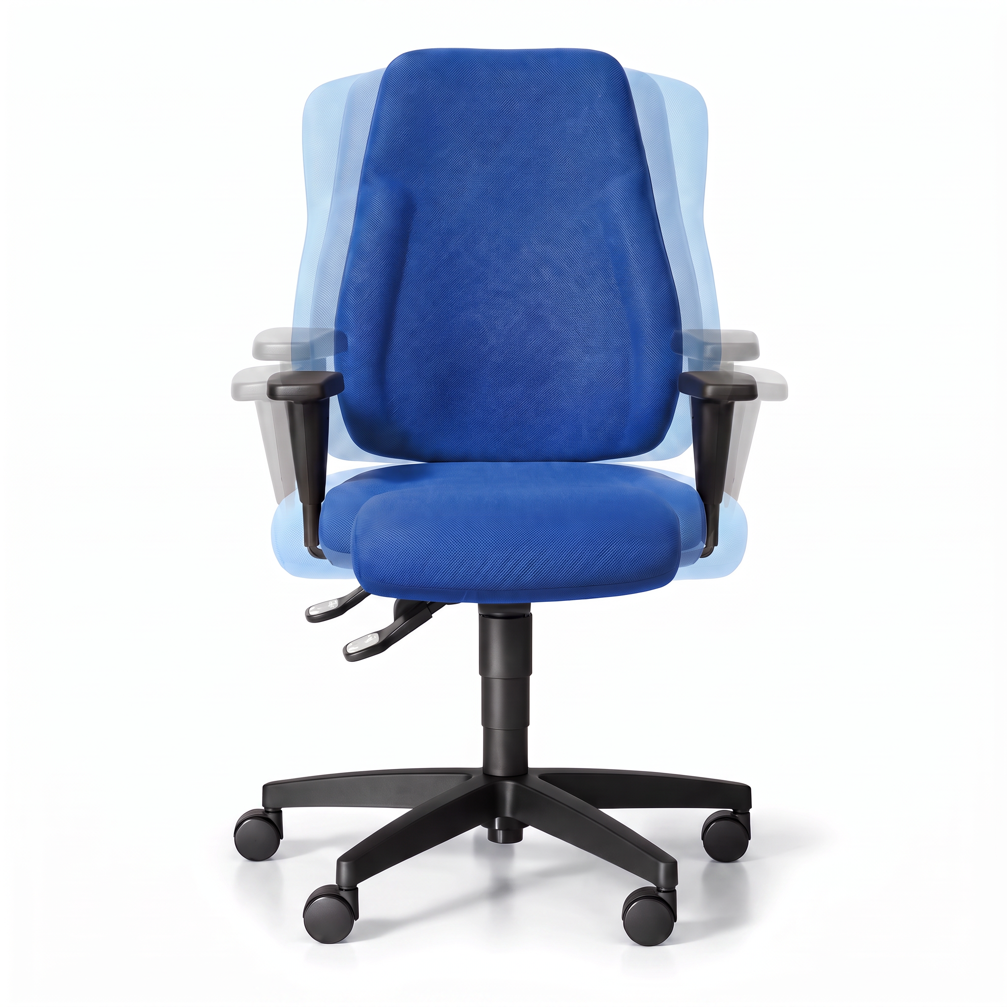 Balance-Bürostuhl EXETER LADY mit Armlehnen für gesundes Sitzen, blau Balance-Bürostuhl EXETER LADY mit Armlehnen für gesundes Sitzen, blau