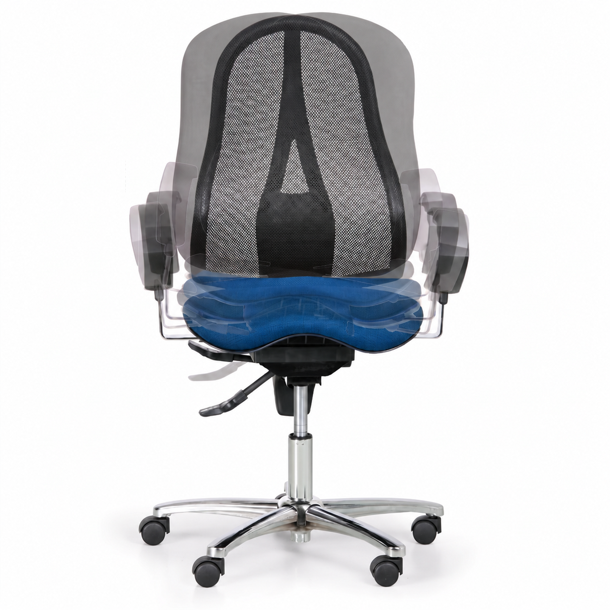 Balance-Bürostuhl EXETER NET für gesundes Sitzen, blau