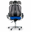 Balance-Bürostuhl EXETER NET mit Kopfstütze für gesundes Sitzen, blau Balance-Bürostuhl EXETER NET mit Kopfstütze für gesundes Sitzen, blau