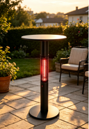 Beheizter Bistrotisch mit Infrarotstrahler, 1500 W, Ø 600 mm, schwarz