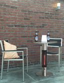 Beheizter Terrassentisch mit Infrarotstrahler, 1500 W, Ø 600 mm, Edelstahl Beheizter Terrassentisch mit Infrarotstrahler, 1500 W, Ø 600 mm, Edelstahl