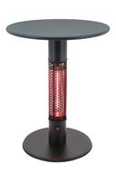 Beheizter Terrassentisch mit Infrarotstrahler, 1500 W, Ø 600 mm, schwarz