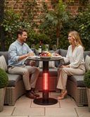 Beheizter Terrassentisch mit Infrarotstrahler, 1500 W, Ø 600 mm, schwarz