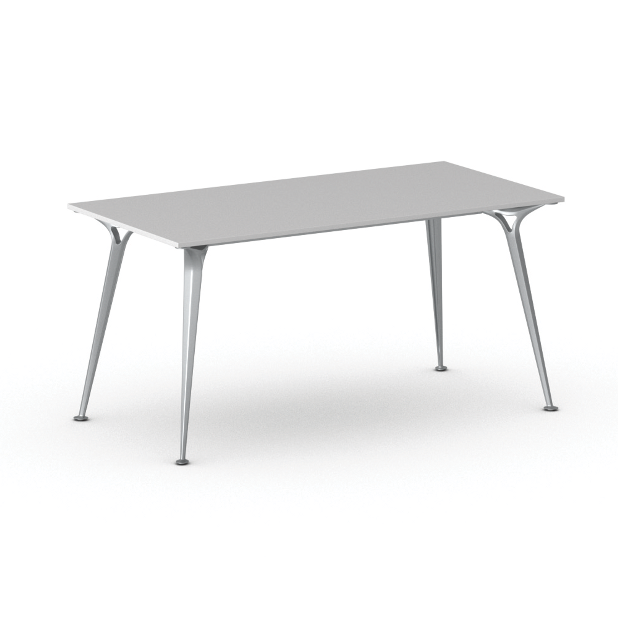 Besprechungstisch PRIMO ALFA 1600 x 800 mm, graues Fußgestell, grau