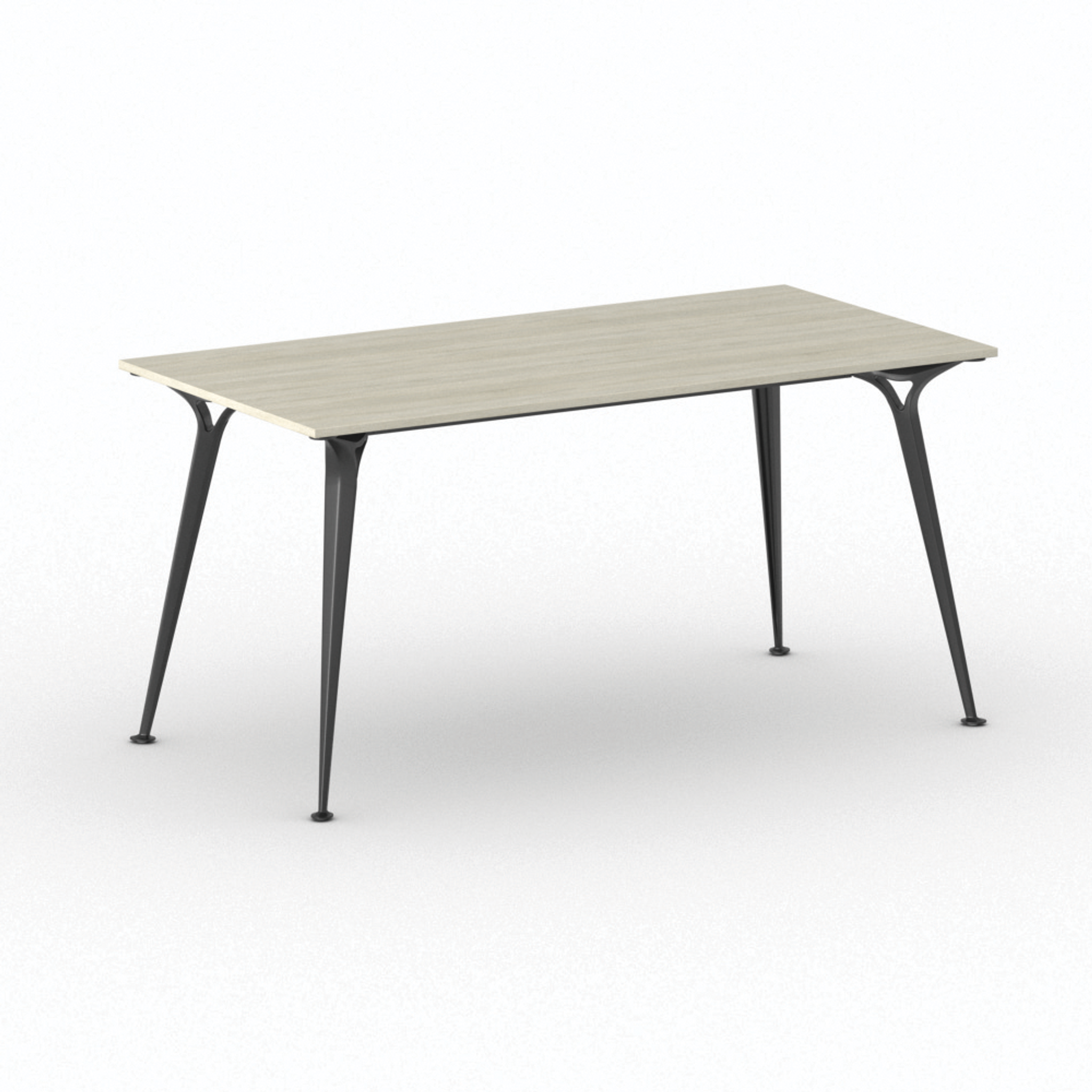 Besprechungstisch PRIMO ALFA 1600 x 800 mm, schwarzes Fußgestell, Eiche natur