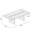 Besprechungstisch SOLID + 2x Verlängerung, 2400 x 1250 x 743 mm, weiß