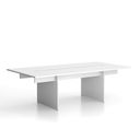 Besprechungstisch SOLID + 2x Verlängerung, 2400 x 1250 x 743 mm, weiß