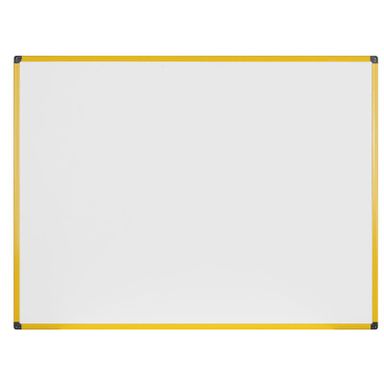 Bi-Office Whiteboard an der Wand, magnetisch, gelber Rahmen, 1200 x 900 mm