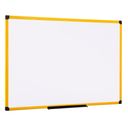 Bi-Office Whiteboard an der Wand, magnetisch, gelber Rahmen, 1200 x 900 mm
