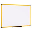 Bi-Office Whiteboard an der Wand, magnetisch, gelber Rahmen, 900 x 600 mm