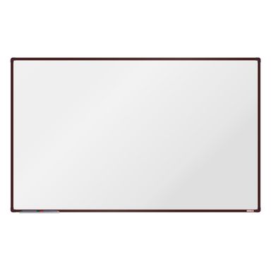 Biała magnetyczna tablica do pisania boardOK 2000 x 1200 mm, brązowa rama