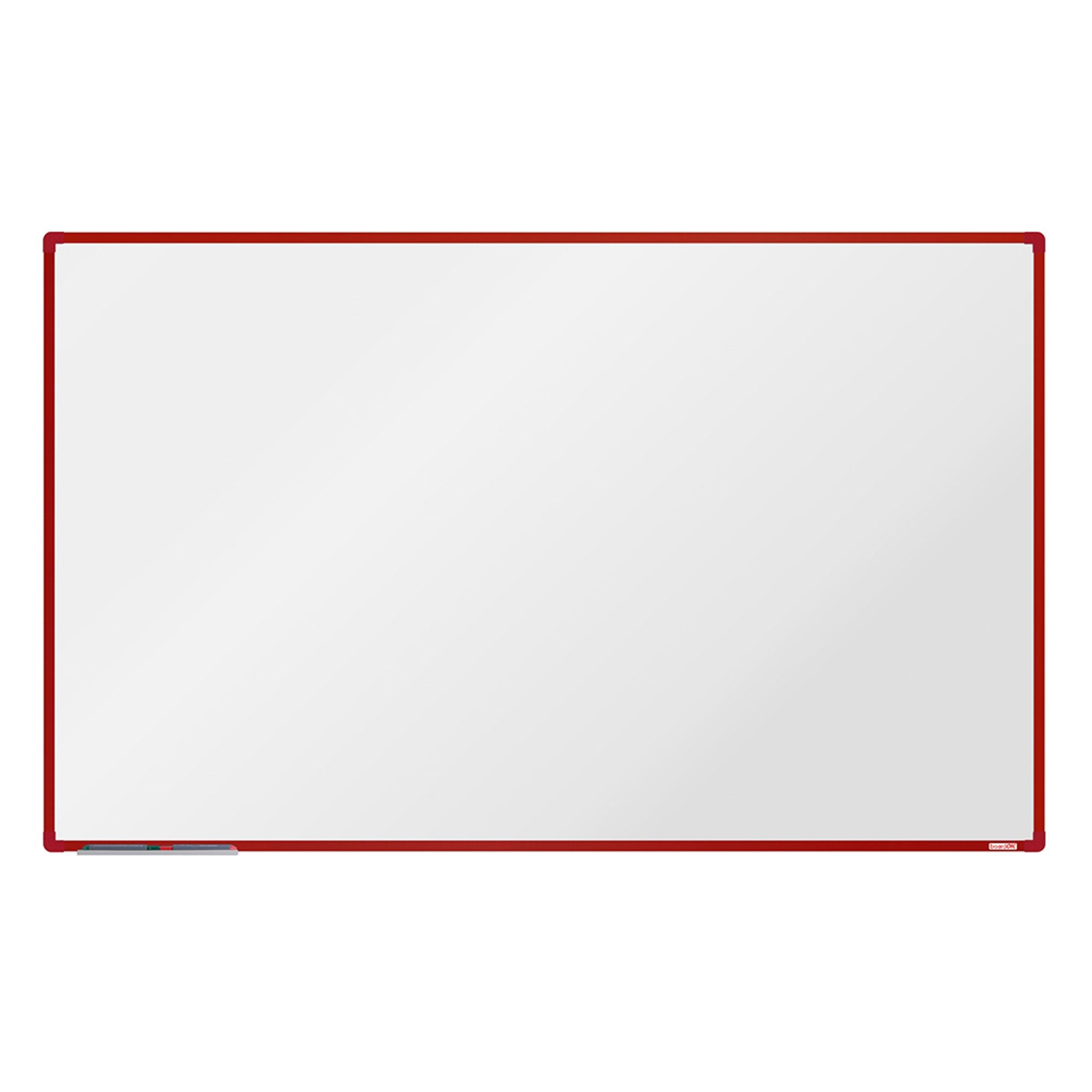 Biała magnetyczna tablica do pisania boardOK 2000 x 1200 mm, czerwona rama