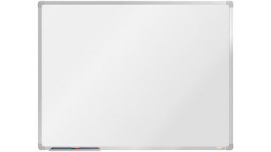 Biała tablica do pisania magnetyczna z powierzchnią ceramiczną boardOK, 1200 x 900 mm, anodowana rama