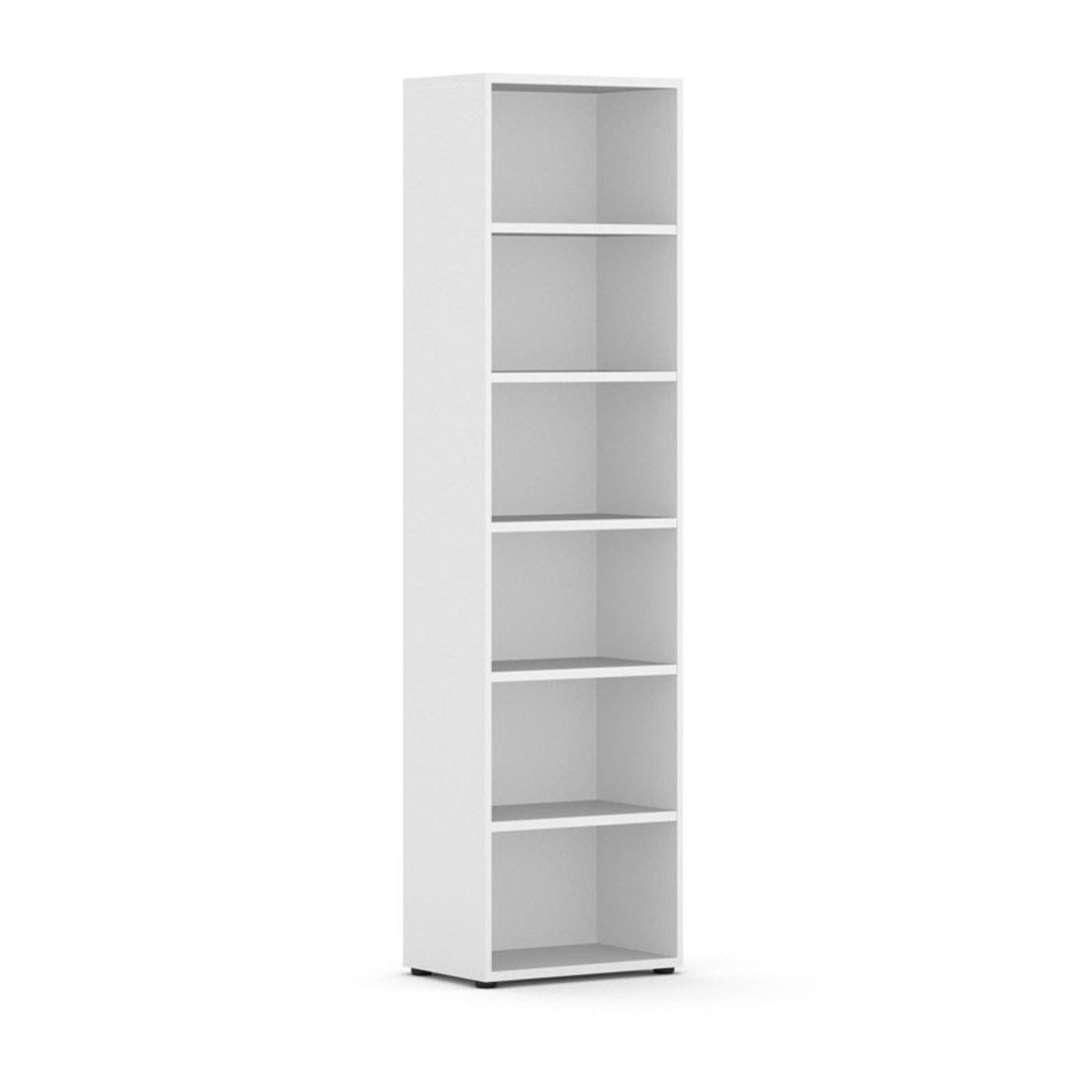 Biblioteka INTEGRO wyższa, 2300 x 600 x 400 mm, 5 półek, biały