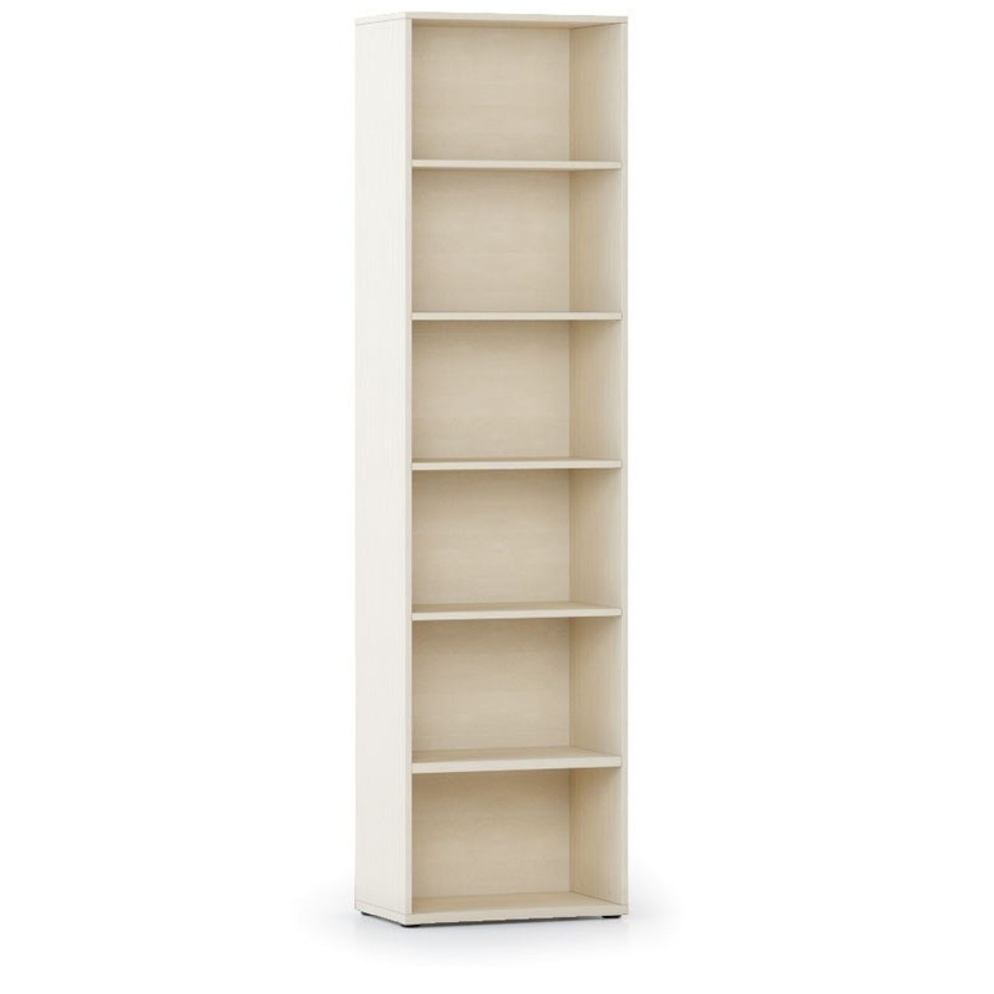 Biblioteka INTEGRO wyższa, 2300 x 600 x 400 mm, 5 półek, brzoza