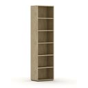 Biblioteka INTEGRO wyższa, 2300 x 600 x 400 mm, 5 półek, dąb naturalny