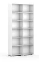 Biblioteka SILVER LINE, 2 kolumny, 2230 x 1200 x 400 mm, biały