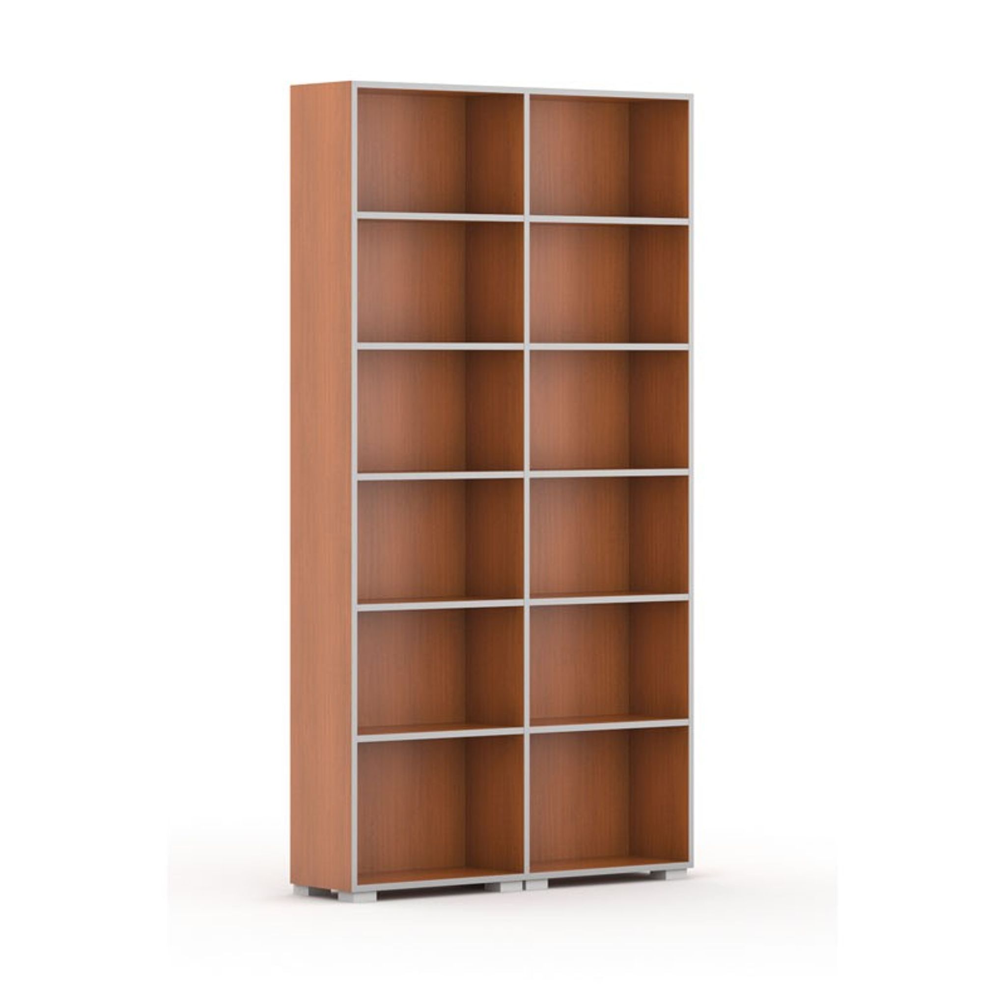 Biblioteka SILVER LINE, 2 kolumny, 2230 x 1200 x 400 mm, czereśnia