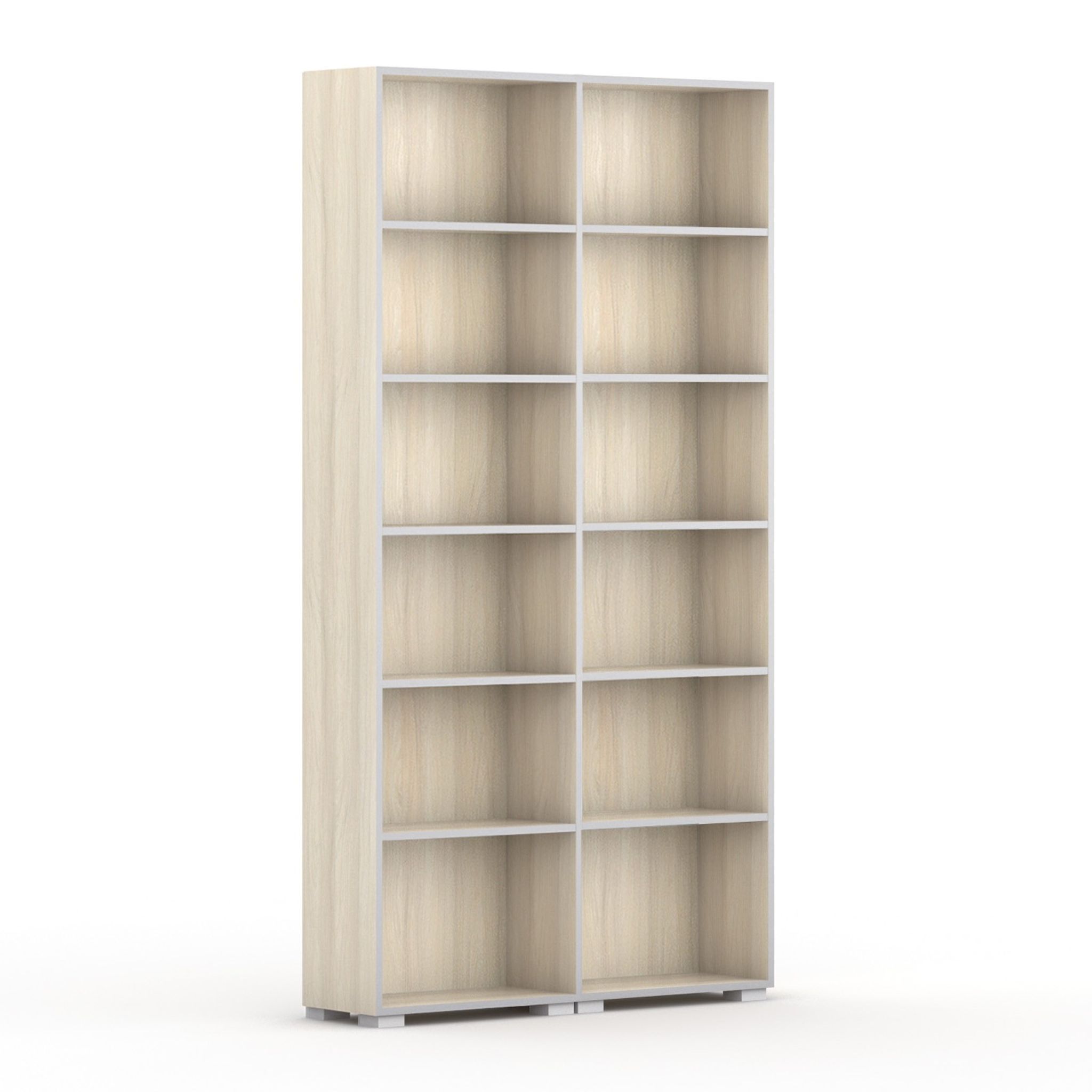 Biblioteka SILVER LINE, 2 kolumny, 2230 x 1200 x 400 mm, dąb naturalny