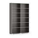 Biblioteka SILVER LINE, 2 kolumny, 2230 x 1600 x 400 mm, wenge