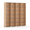 Biblioteka SILVER LINE, 4 kolumny, 2230 x 2400 x 400 mm, buk