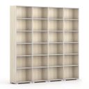 Biblioteka SILVER LINE, 4 kolumny, 2230 x 2400 x 400 mm, dąb naturalny