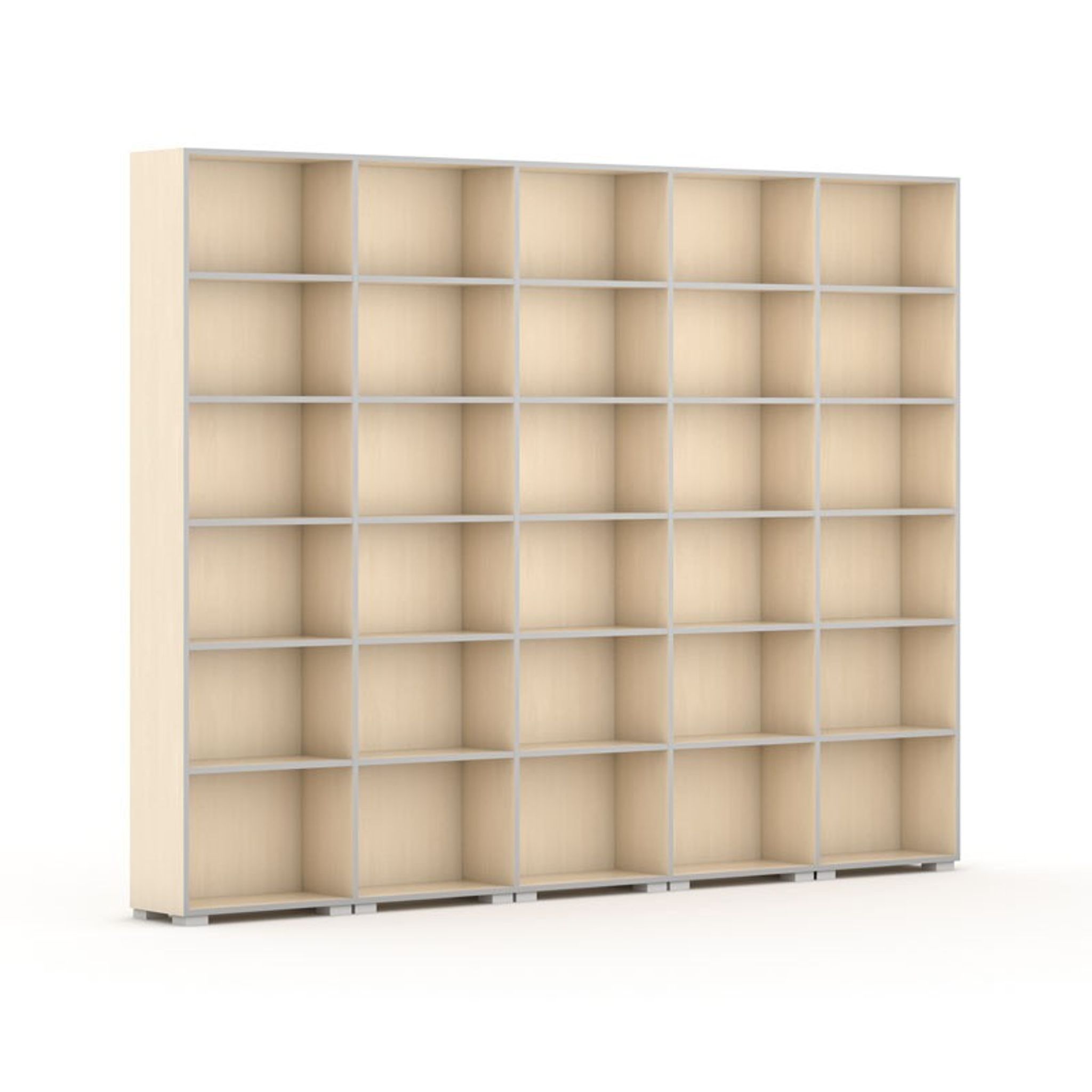 Biblioteka SILVER LINE, 5 kolumn, 2230 x 3000  x 400 mm, brzoza